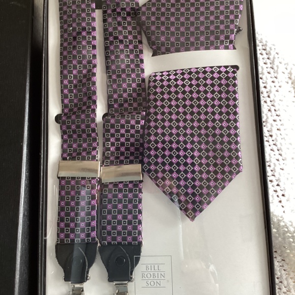 Mens Tie; suspenders and pocket square - Picture 2 of 2